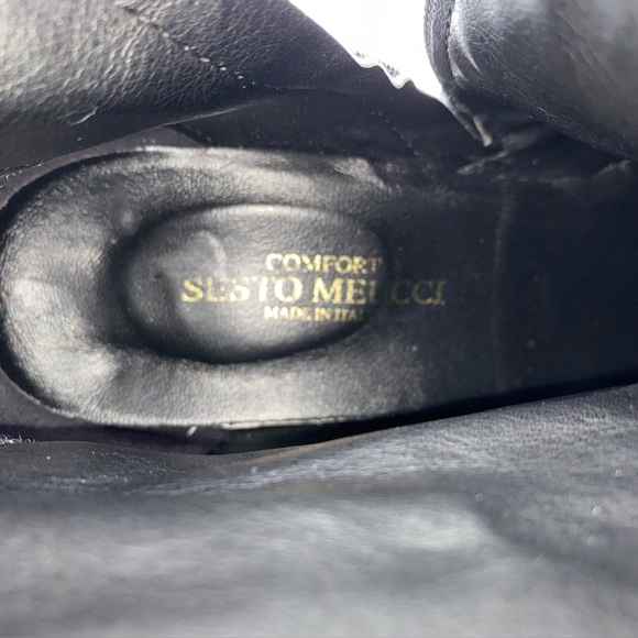 Comfort Sesto Meucci Bronze Metallic 7” Tall Ankle Boots Zip  2”Heel Like New - Picture 8 of 15